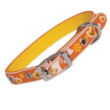 Collier 2D motif coeur Orange